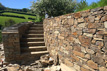 Stone retaining wall with sand-stone steps, South Devon