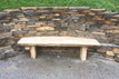 Bespoke oak seat bench and stone-work, South Devon, Wagland Landscaping